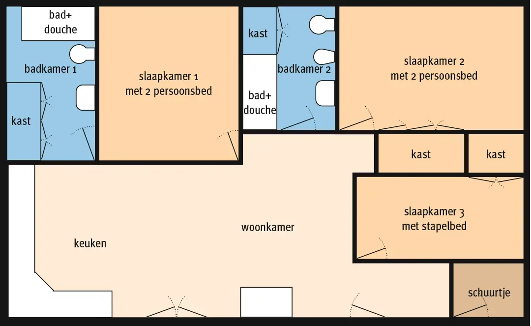 indeling van ons vakantiehuis in Andalusië